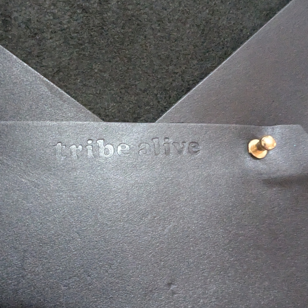 Tribe Alive Slate Gray Clutch with Gold Accents - Picture 2 of 2